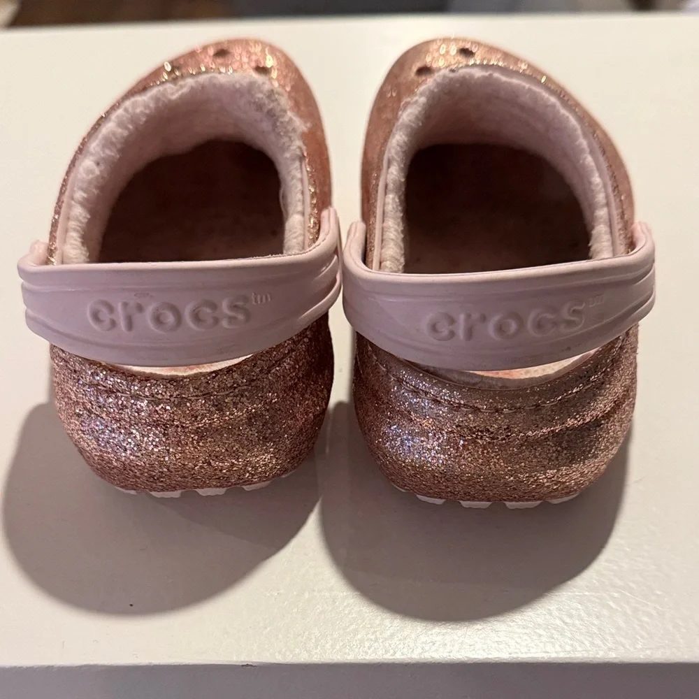 CROCS Glittery Lined Pink Kids c9 - Picture 2 of 6
